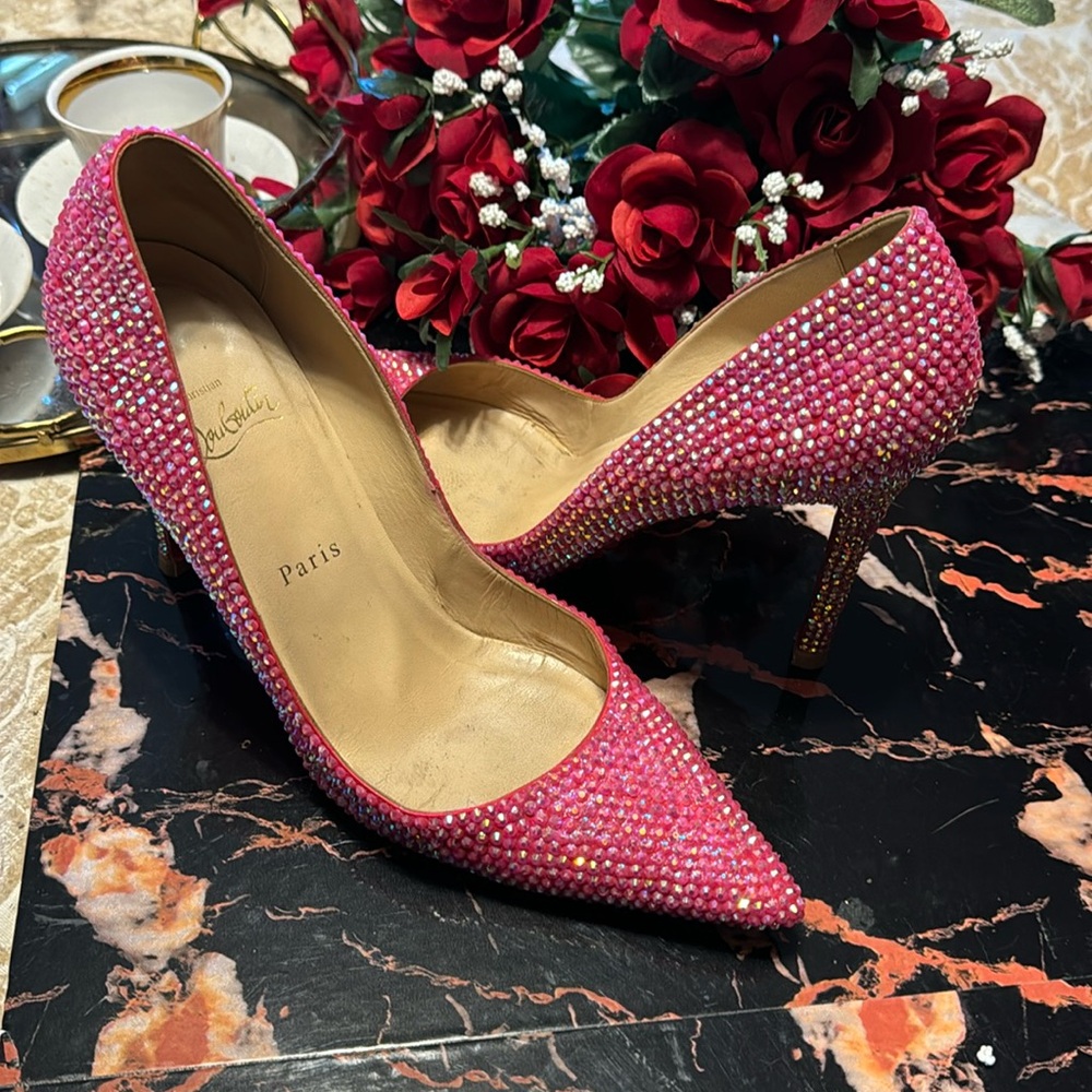 Authentic Louboutin Strass Pigalle Crystal Pink